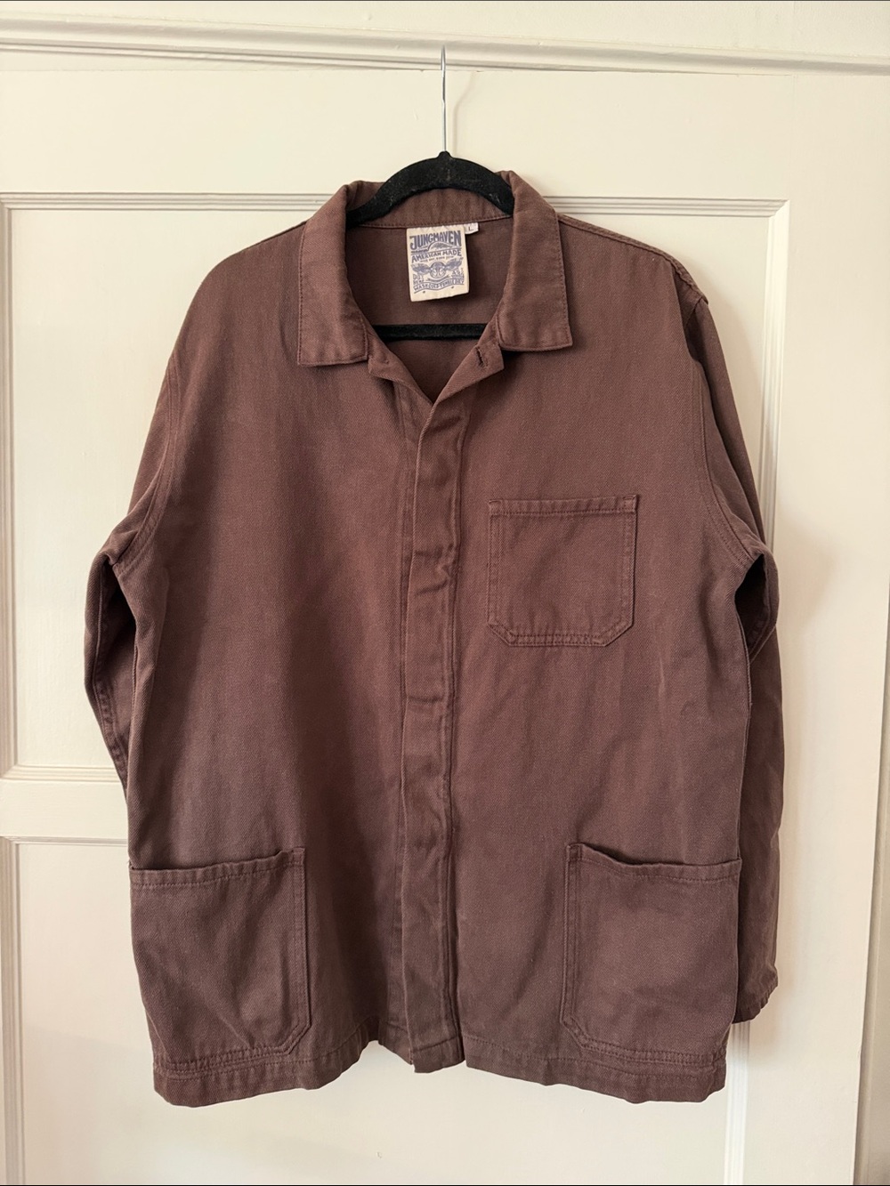 Jungmaven Hemp and Organic Cotton Men's Brown Workwear Chore Jacket - Picture 3 of 5